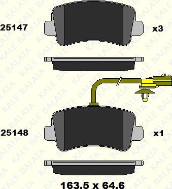 KALE 25147 180 05 - Гальмівні колодки, дискові гальма autozip.com.ua