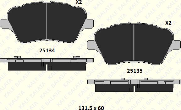 KALE 25134 167 15 - Гальмівні колодки, дискові гальма autozip.com.ua