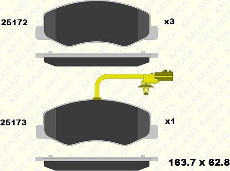 KALE 25172 180 05 - Гальмівні колодки, дискові гальма autozip.com.ua