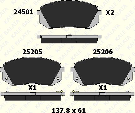 KALE 25205 175 05 - Гальмівні колодки, дискові гальма autozip.com.ua