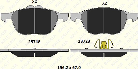 KALE 25748 182 05 - Гальмівні колодки, дискові гальма autozip.com.ua