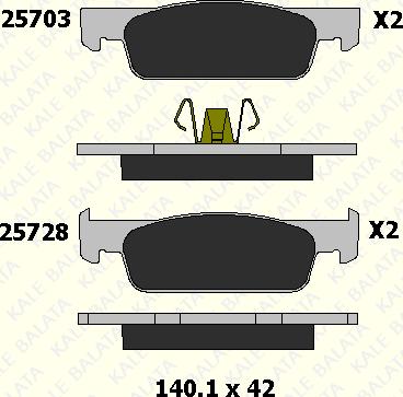 KALE 25728 180 05 - Гальмівні колодки, дискові гальма autozip.com.ua