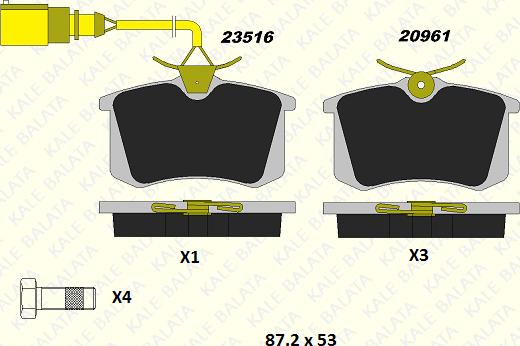 KALE 20961 172 45 - Гальмівні колодки, дискові гальма autozip.com.ua