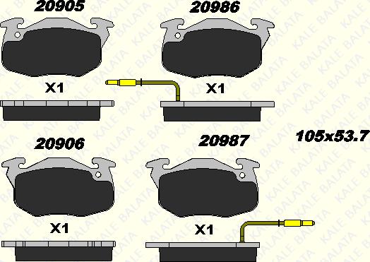 KALE 20905 180 05 - Гальмівні колодки, дискові гальма autozip.com.ua