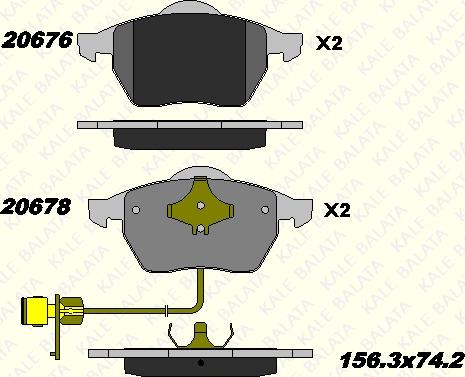 KALE 20676 196 05 - Гальмівні колодки, дискові гальма autozip.com.ua