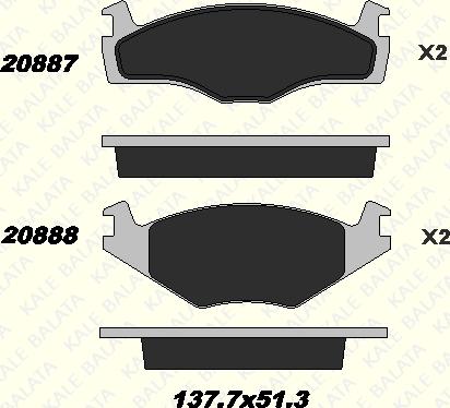 KALE 20887 173 25 - Гальмівні колодки, дискові гальма autozip.com.ua