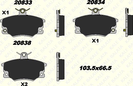 KALE 20833 171 25 - Гальмівні колодки, дискові гальма autozip.com.ua