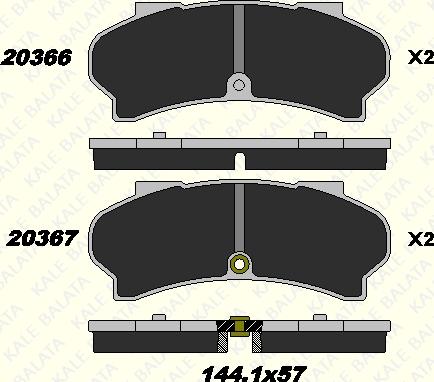 KALE 20366 150 05 - Гальмівні колодки, дискові гальма autozip.com.ua