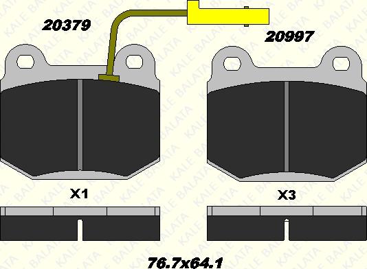 KALE 20379 165 05 - Гальмівні колодки, дискові гальма autozip.com.ua