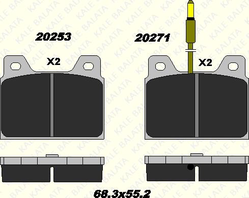 KALE 20253 164 05 - Гальмівні колодки, дискові гальма autozip.com.ua