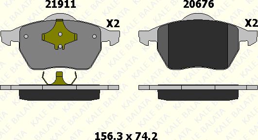 KALE 21911 206 05 - Гальмівні колодки, дискові гальма autozip.com.ua