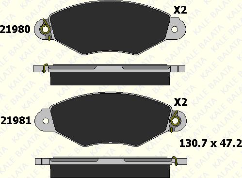 KALE 21980 180 25 - Гальмівні колодки, дискові гальма autozip.com.ua