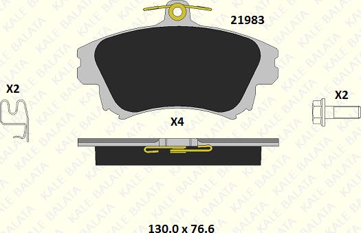 KALE 21983 173 14 - Гальмівні колодки, дискові гальма autozip.com.ua