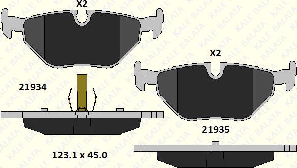 KALE 21934 173 05 - Гальмівні колодки, дискові гальма autozip.com.ua