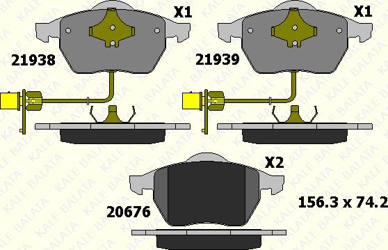 KALE 21938 204 05 - Гальмівні колодки, дискові гальма autozip.com.ua