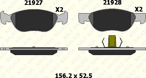 KALE 21927 179 05 - Гальмівні колодки, дискові гальма autozip.com.ua