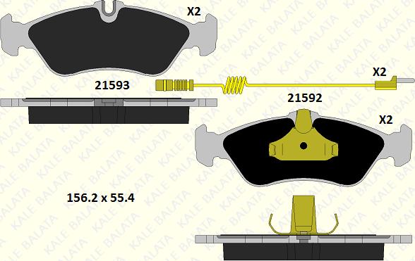 KALE 21592 188 05 - Гальмівні колодки, дискові гальма autozip.com.ua