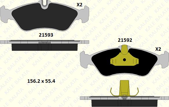 KALE 21592 188 15 - Гальмівні колодки, дискові гальма autozip.com.ua