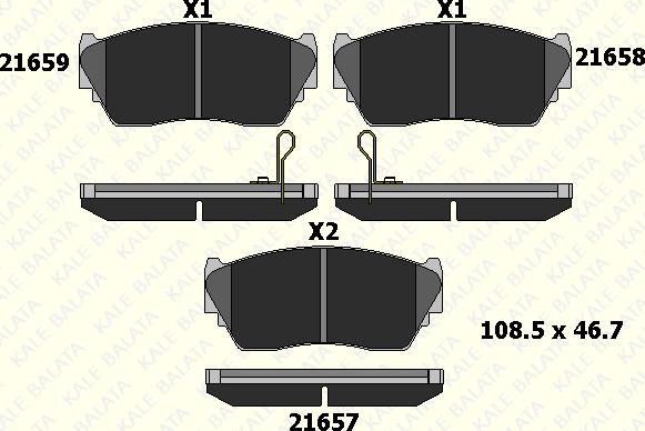 KALE 21657 165 05 - Гальмівні колодки, дискові гальма autozip.com.ua