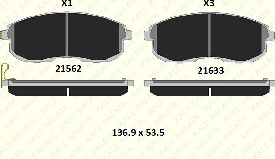 KALE 21633 170 05 - Гальмівні колодки, дискові гальма autozip.com.ua