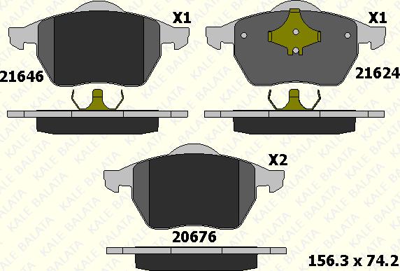 KALE 21624 204 05 - Гальмівні колодки, дискові гальма autozip.com.ua