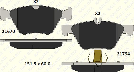 KALE 21670 203 05 - Гальмівні колодки, дискові гальма autozip.com.ua