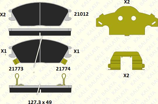 KALE 21012 150 15 - Гальмівні колодки, дискові гальма autozip.com.ua