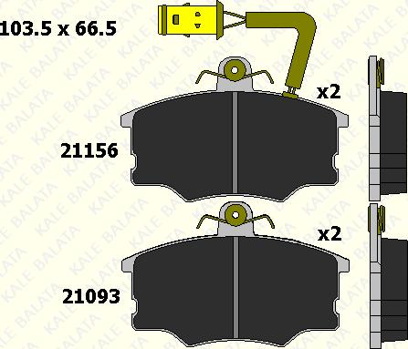 KALE 21156 174 25 - Гальмівні колодки, дискові гальма autozip.com.ua