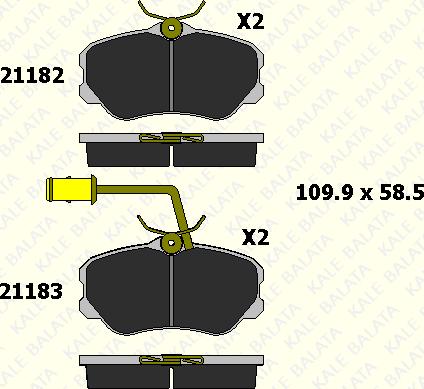 KALE 21182 194 35 - Гальмівні колодки, дискові гальма autozip.com.ua