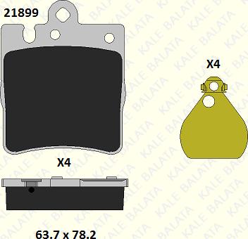 KALE 21899 157 04 - Гальмівні колодки, дискові гальма autozip.com.ua