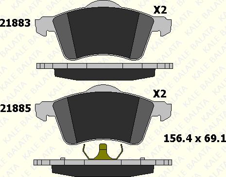 KALE 21883 196 05 - Гальмівні колодки, дискові гальма autozip.com.ua