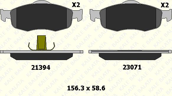 KALE 21394 185 05 - Гальмівні колодки, дискові гальма autozip.com.ua