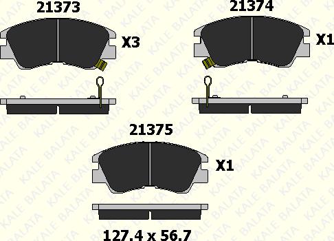 KALE 21373 165 05 - Гальмівні колодки, дискові гальма autozip.com.ua