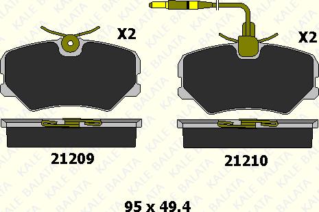 KALE 21209 194 25 - Гальмівні колодки, дискові гальма autozip.com.ua