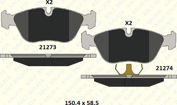 KALE 21273 195 05 - Гальмівні колодки, дискові гальма autozip.com.ua