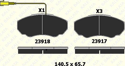 KALE 23917 191 05 - Гальмівні колодки, дискові гальма autozip.com.ua