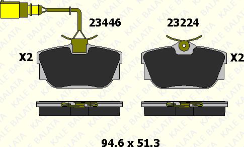 KALE 23446 165 25 - Гальмівні колодки, дискові гальма autozip.com.ua