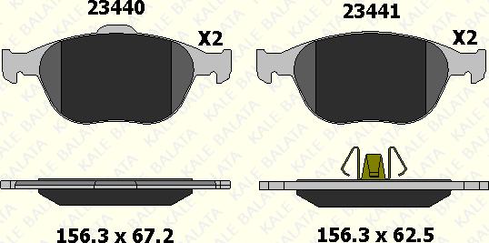 KALE 23440 176 05 - Гальмівні колодки, дискові гальма autozip.com.ua