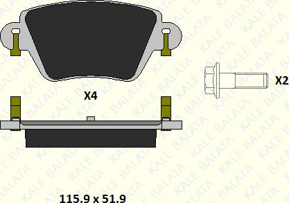 KALE 23557 172 14 - Гальмівні колодки, дискові гальма autozip.com.ua