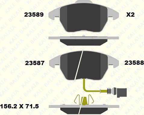 KALE 23587 203 05 - Гальмівні колодки, дискові гальма autozip.com.ua