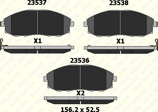 KALE 23536 155 05 - Гальмівні колодки, дискові гальма autozip.com.ua