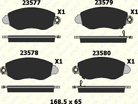 KALE 23577 185 25 - Гальмівні колодки, дискові гальма autozip.com.ua