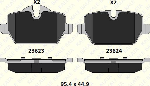 KALE 23623 174 25 - Гальмівні колодки, дискові гальма autozip.com.ua