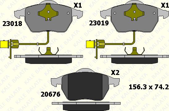 KALE 23018 204 05 - Гальмівні колодки, дискові гальма autozip.com.ua