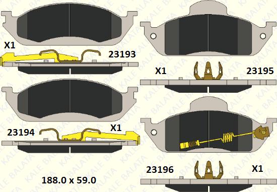 KALE 23193 163 15 - Гальмівні колодки, дискові гальма autozip.com.ua