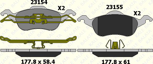 KALE 23154 185 05 - Гальмівні колодки, дискові гальма autozip.com.ua