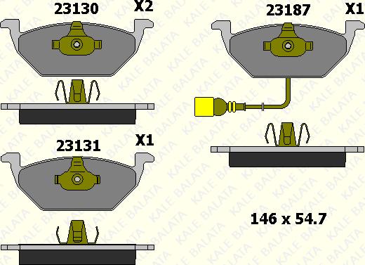 KALE 23131 197 05 - Гальмівні колодки, дискові гальма autozip.com.ua