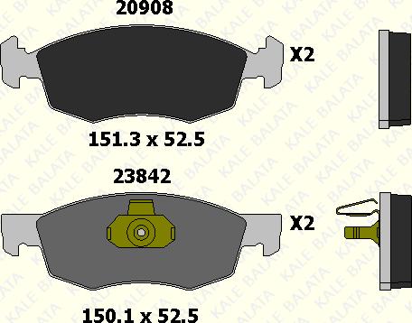 KALE 23842 180 05 - Гальмівні колодки, дискові гальма autozip.com.ua