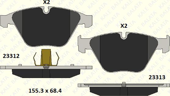 KALE 23312 203 05 - Гальмівні колодки, дискові гальма autozip.com.ua