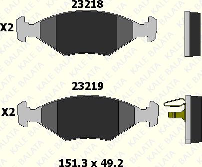 KALE 23219 180 05 - Гальмівні колодки, дискові гальма autozip.com.ua